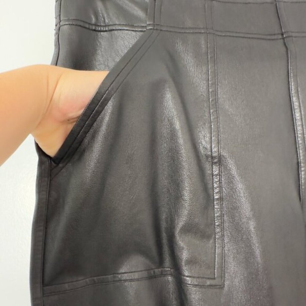 SPANX Faux Leather Jogger Pants High Waist Ruched Goth Y2K Black Women's XL - Picture 8 of 16